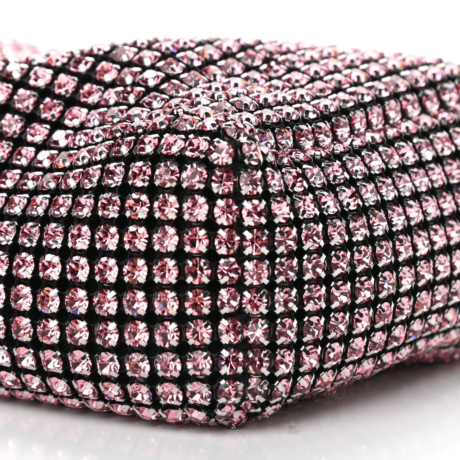 Alexander Wang Mesh Crystal Rhinestone Mini Heiress Pouch Pink 8 of 9