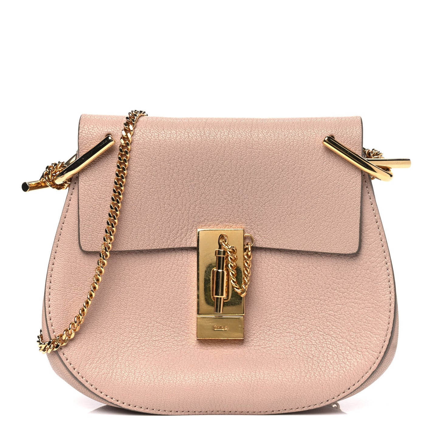 Grained Lambskin Drew Shoulder Bag Cement Pink