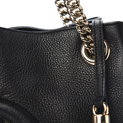 Gucci Pebbled Calfskin Medium Soho Chain Shoulder Bag Black 10 of 14