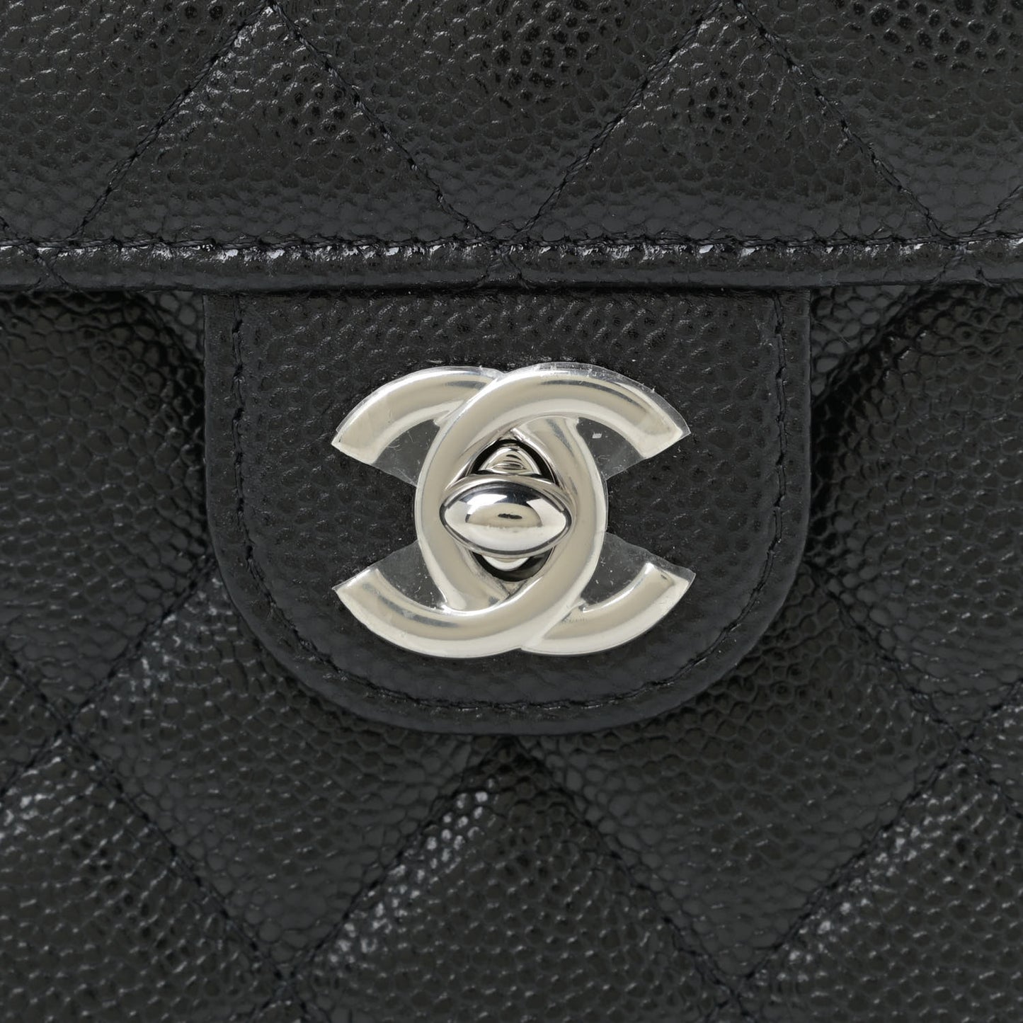 Caviar Quilted Classic Phone Holder Black