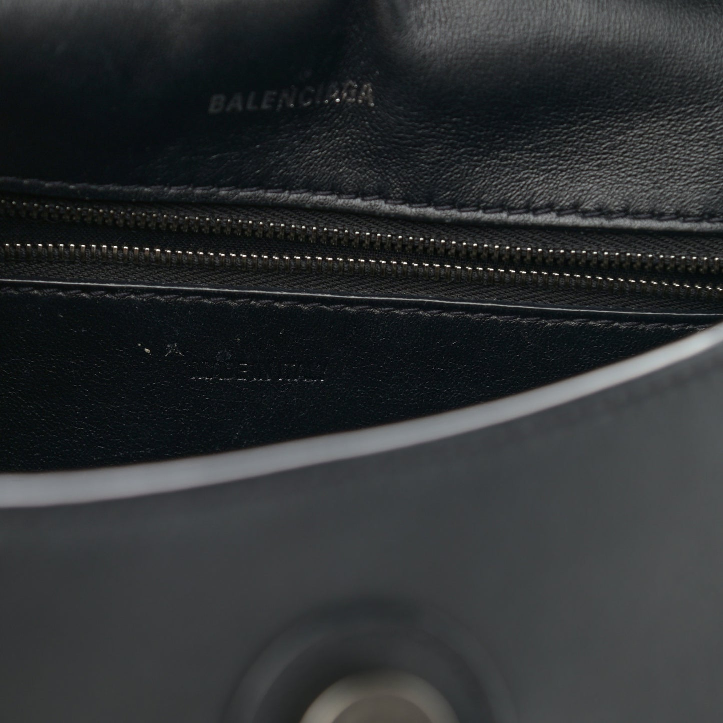 Semi Shiny Smooth Calfskin Monochrome Small Downtown Shoulder Bag Black