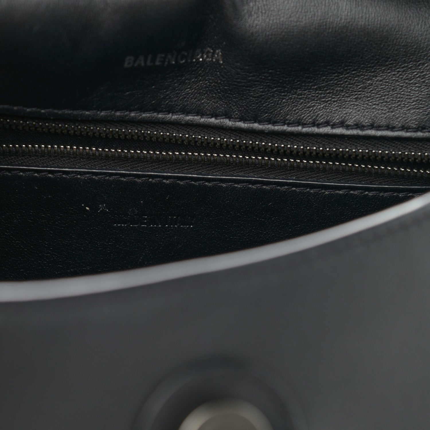 Balenciaga Semi Shiny Smooth Calfskin Monochrome Small Downtown Shoulder Bag Black 7 of 14
