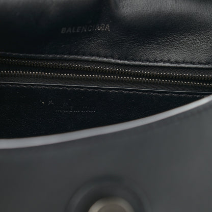 Balenciaga Semi Shiny Smooth Calfskin Monochrome Small Downtown Shoulder Bag Black 7 of 14