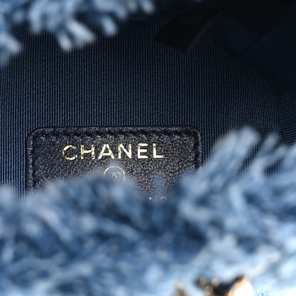 Chanel Denim Quilted Mood Mini Bucket With Chain Blue Multicolor 4 of 9