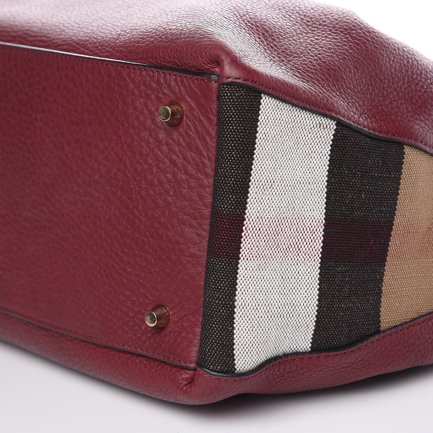 Grainy Calfskin House Check Medium Maidstone Burgundy Red