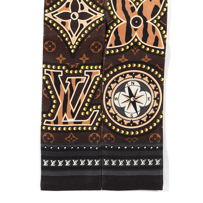 Louis Vuitton Silk Monogram LV World Bandeau Brown 2 of 3