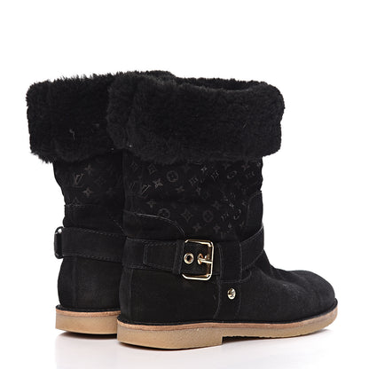 Louis Vuitton Suede Shearling Fauvist Boots 39 Black 4 of 10