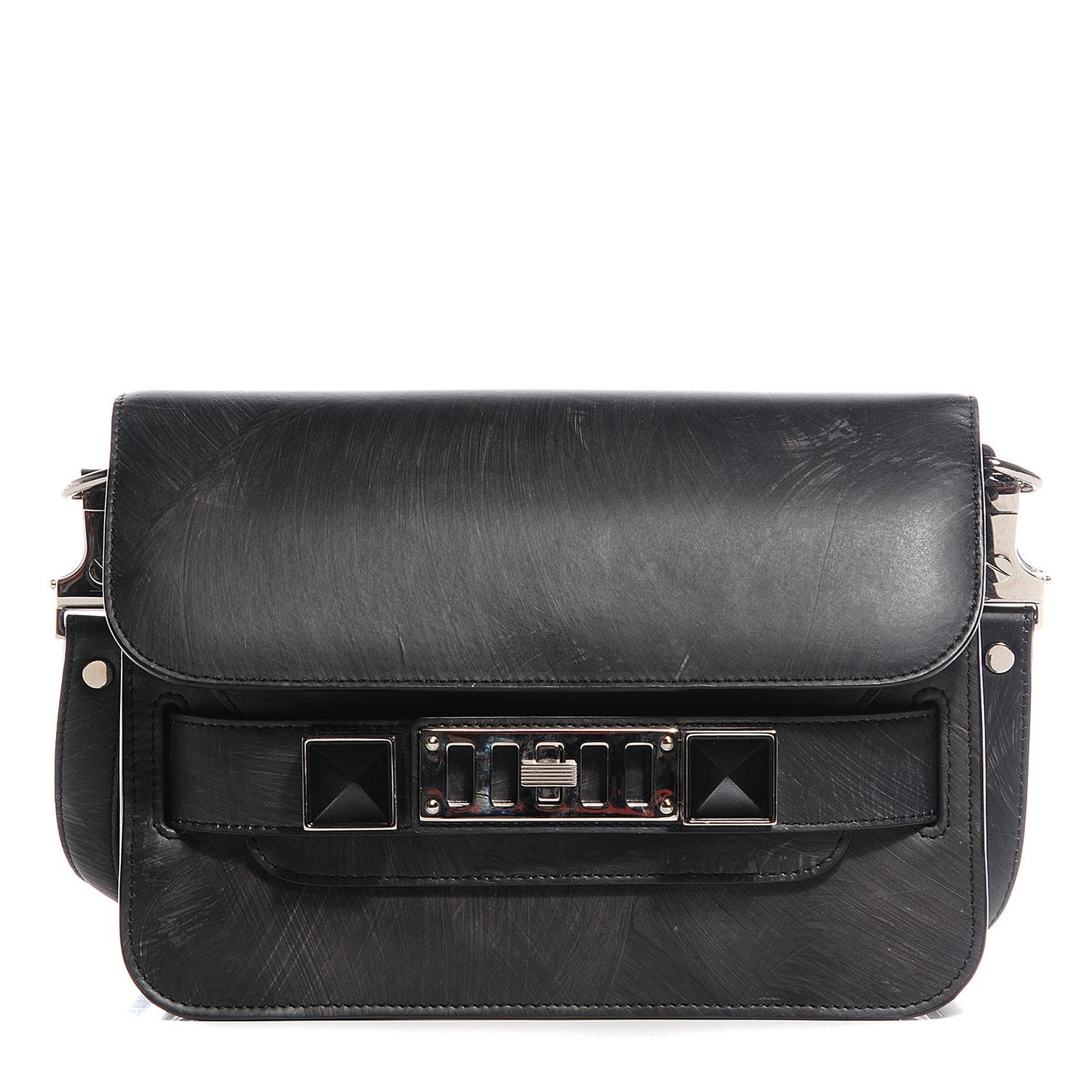 Smooth Chalkboard Calfskin PS11 Mini Classic Shoulder Bag Dark Grey