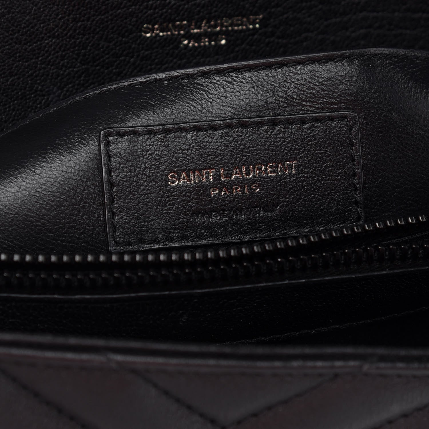 Saint Laurent Sheepskin Matelasse Chevron Monogram Monochrome Monochrome Large College Satchel Black 6 of 9