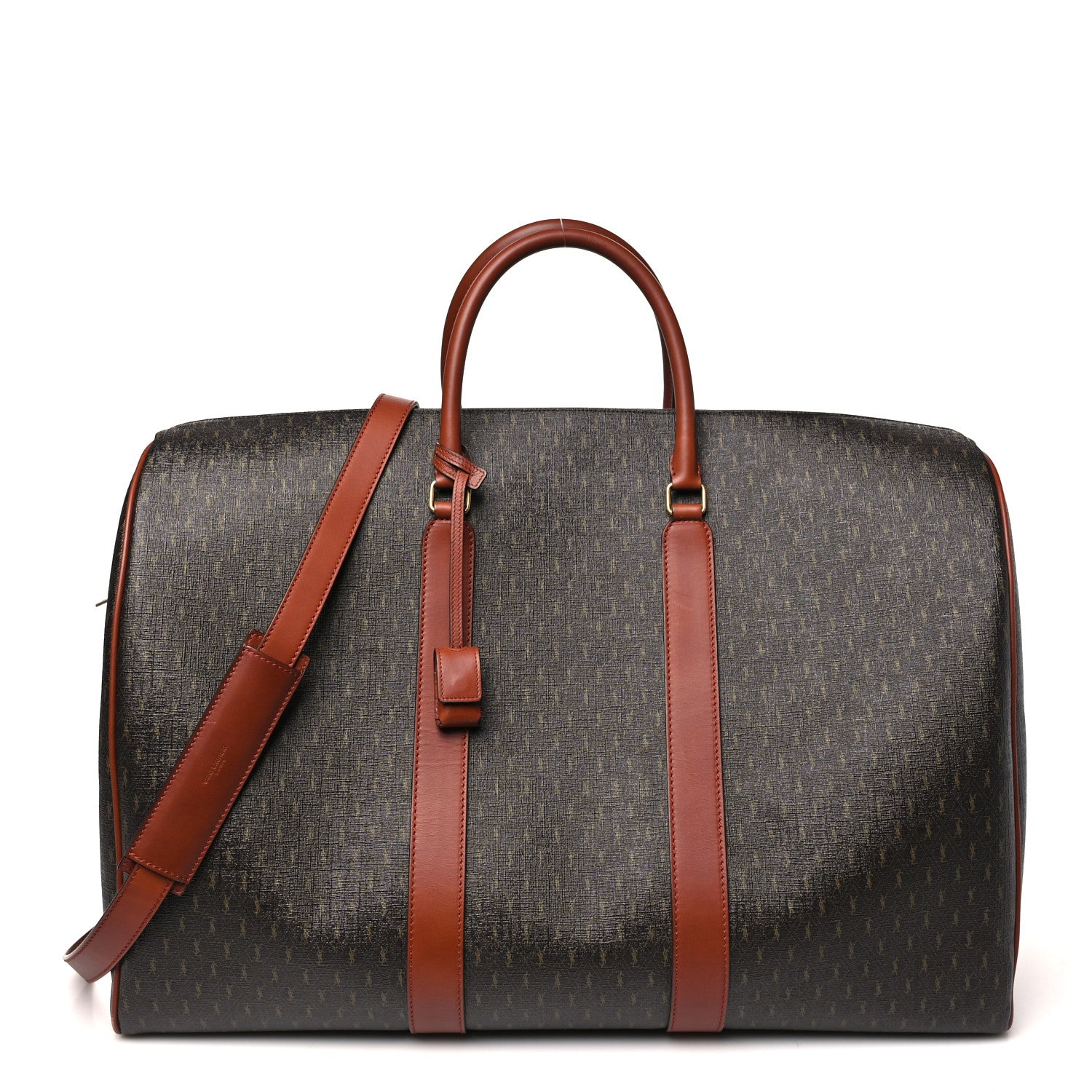 Saint Laurent Canvas Smooth Calfskin Le Monogramme 72H Duffle Chestnut 1 of 8