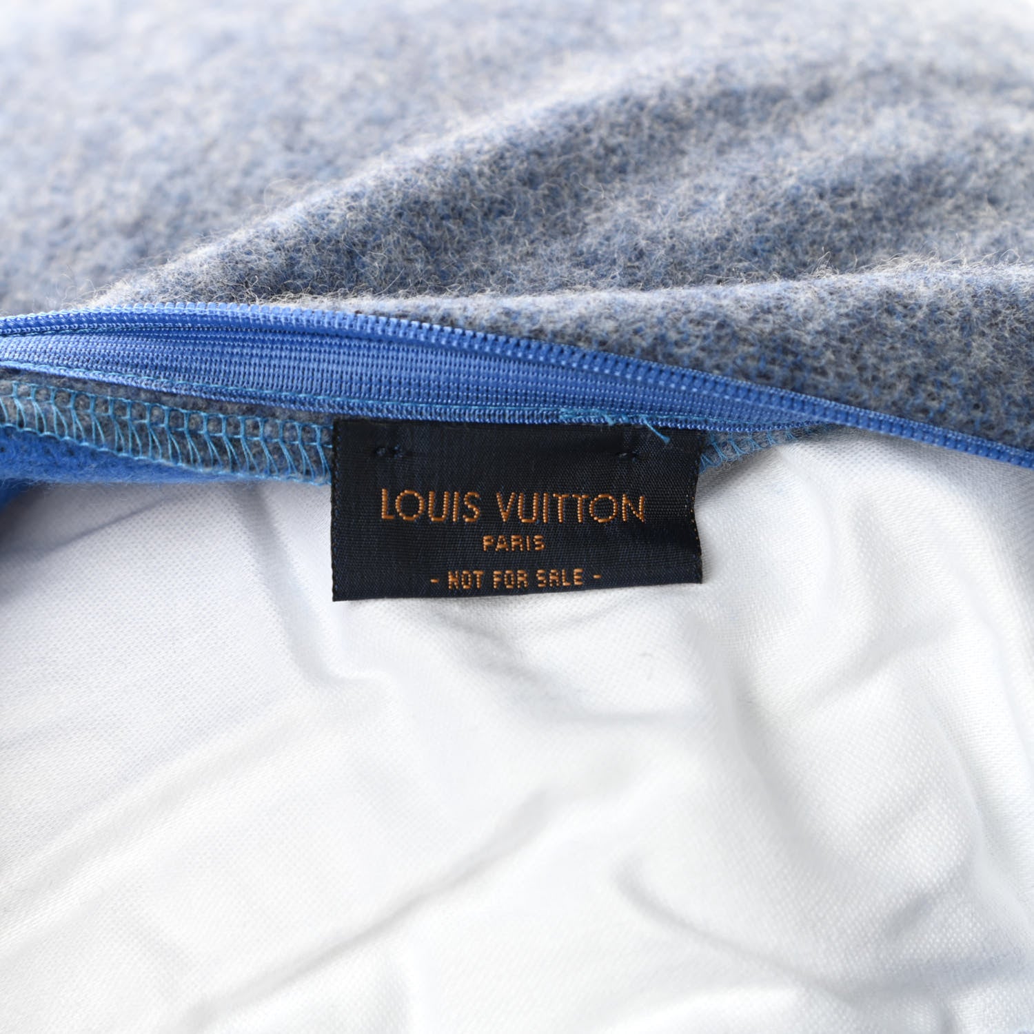 Louis Vuitton Wool Cashmere Cushion Pillow Blue Gray 3 of 3