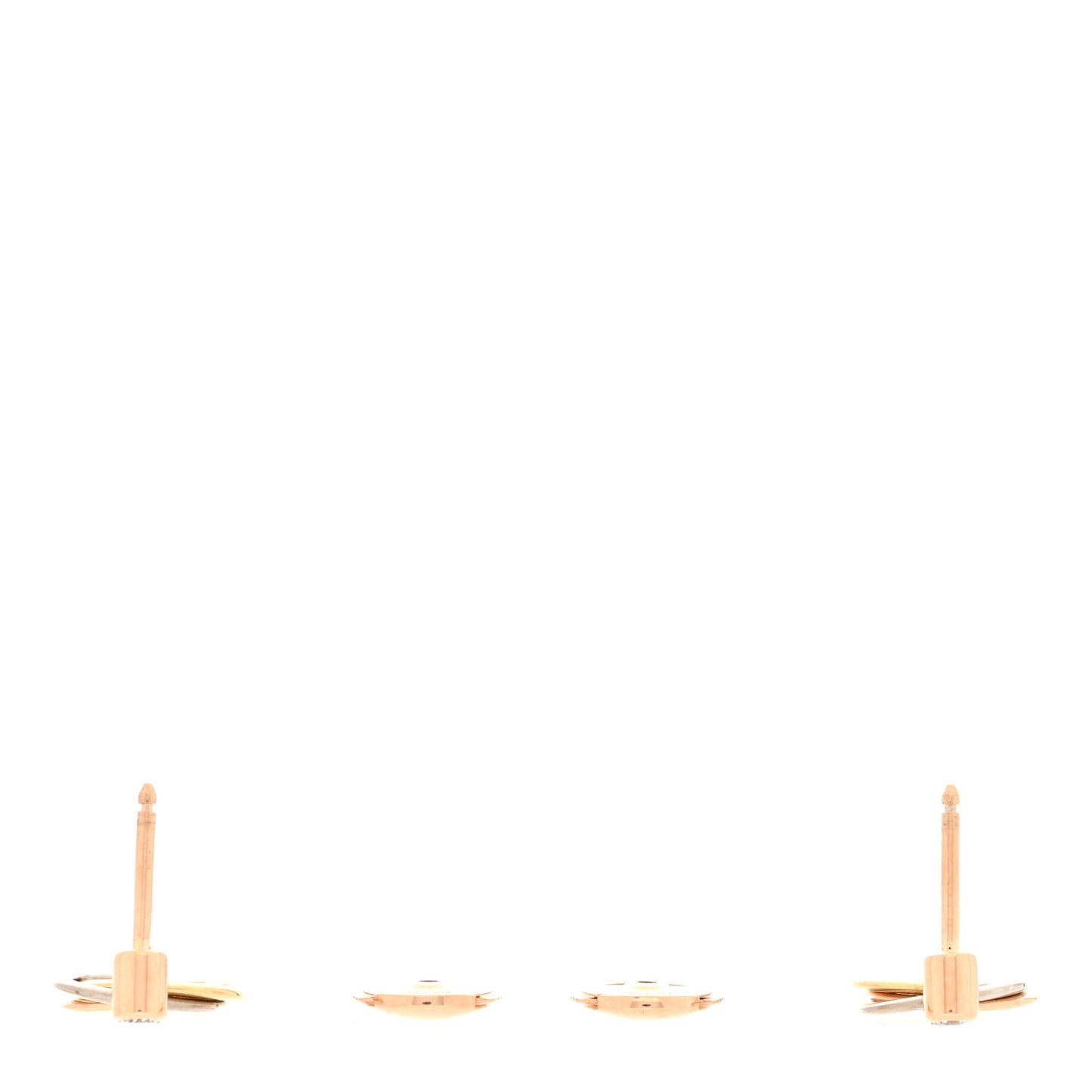 18K Pink Yellow White Gold Diamond Trinity Drop Earrings