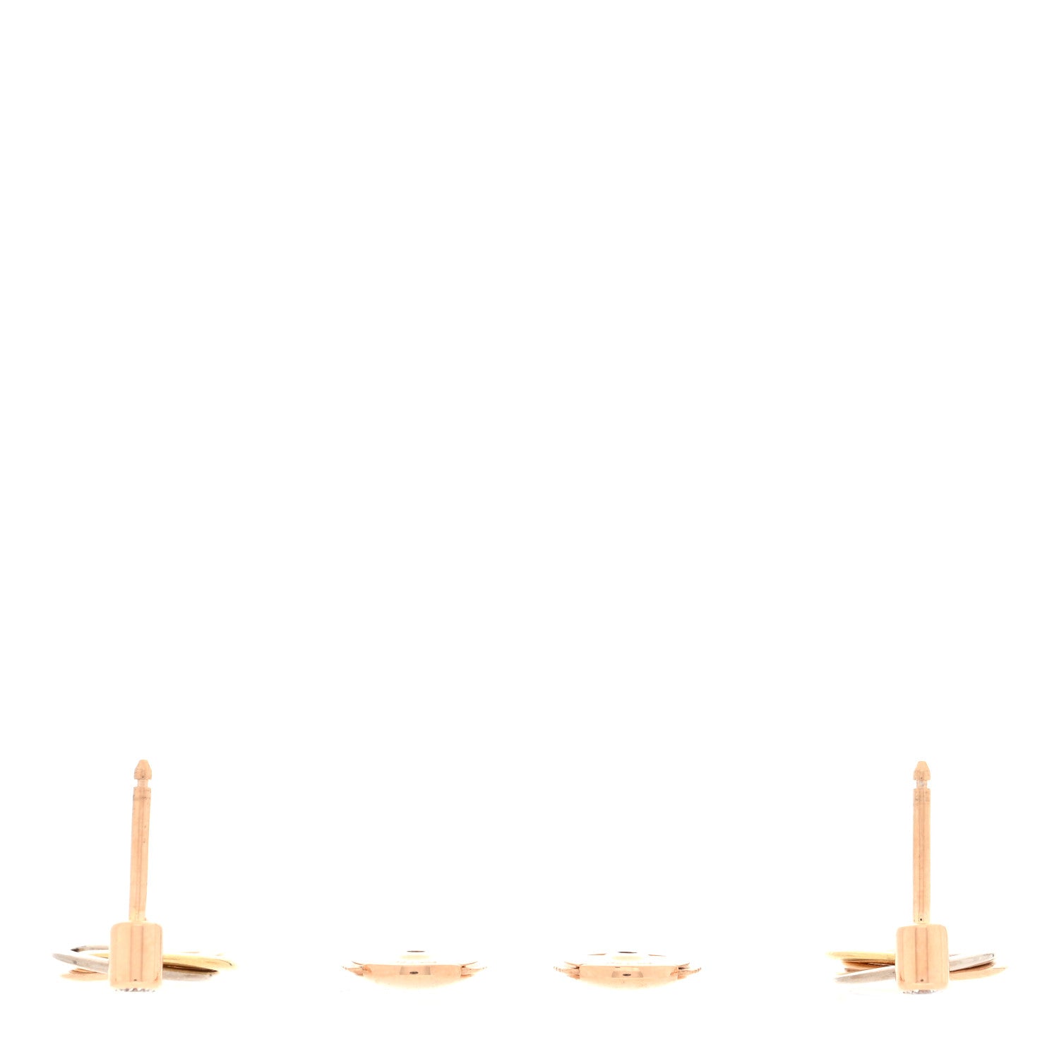 Cartier 18K Pink Yellow White Gold Diamond Trinity Drop Earrings 3 of 4
