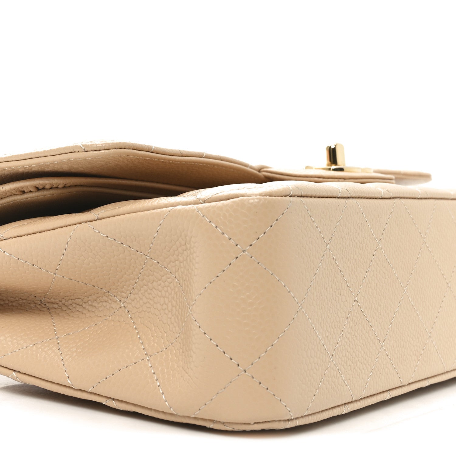 Chanel Caviar Quilted Medium Double Flap Beige 9 of 11