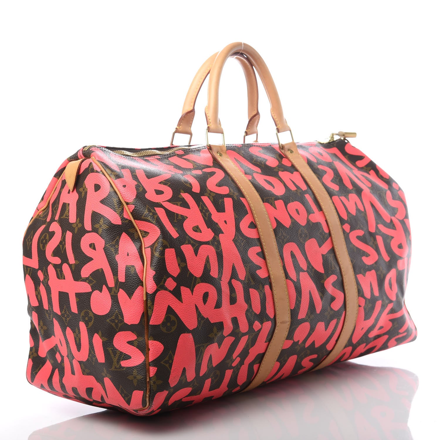 Louis Vuitton Monogram Graffiti Keepall 50 Fuchsia 2 of 13