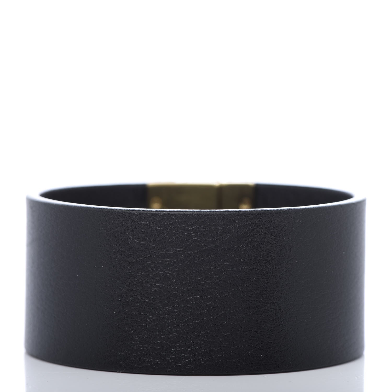 Saint Laurent Calfskin ID Cuff Bracelet L Black 3 of 5