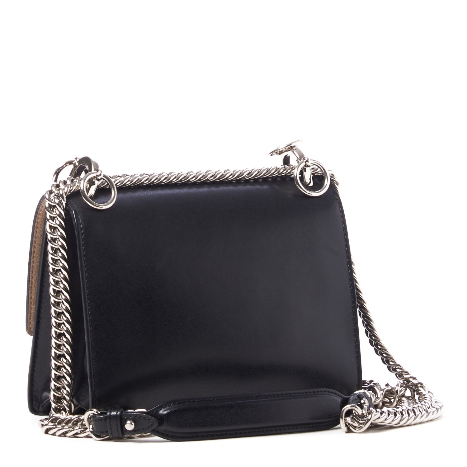 Fendi Vitello Liberty Studded Small Kan I Shoulder Bag Black Multicolor 2 of 8