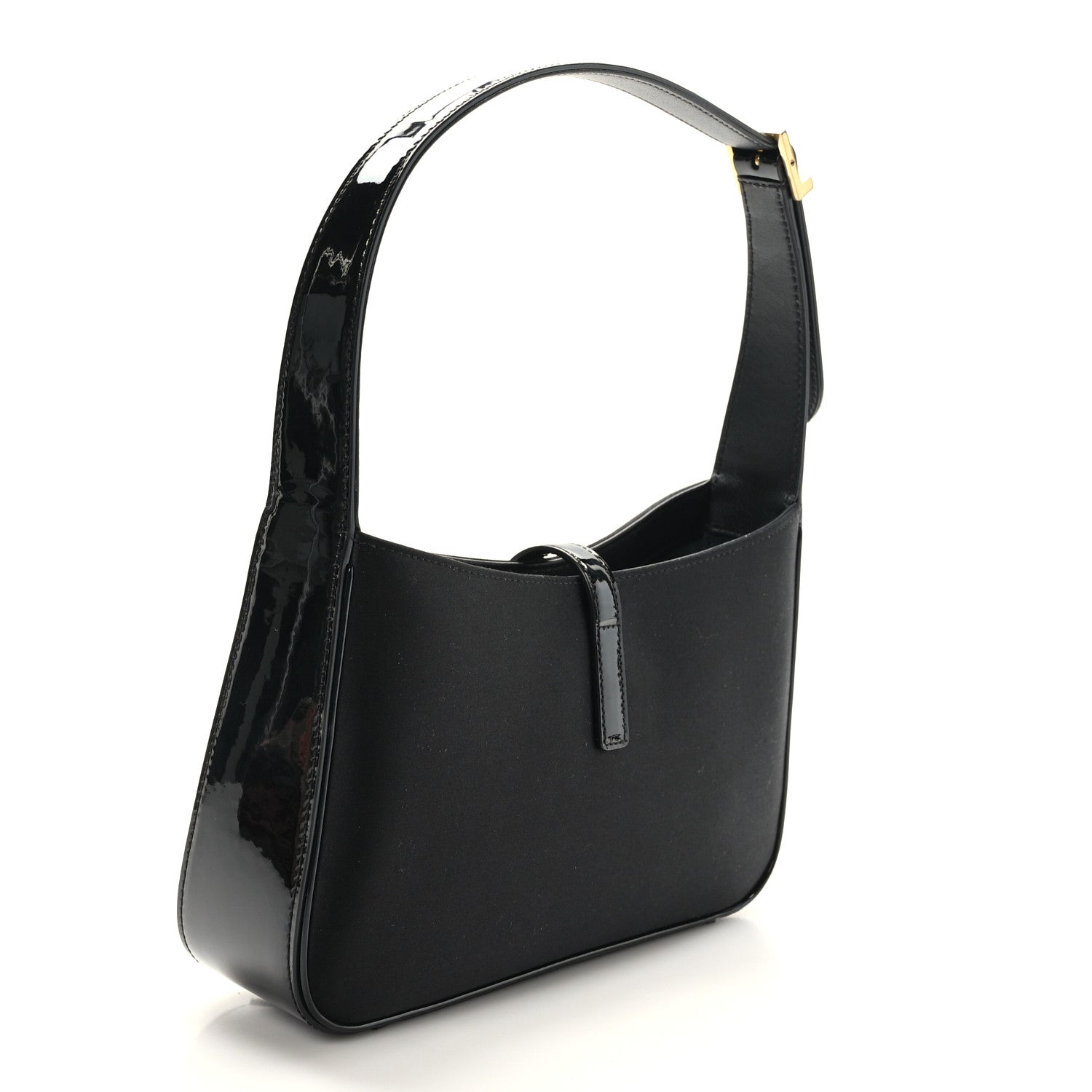 Saint Laurent Silk Satin Calfskin Le 5 A 7 Hobo Black 4 of 17