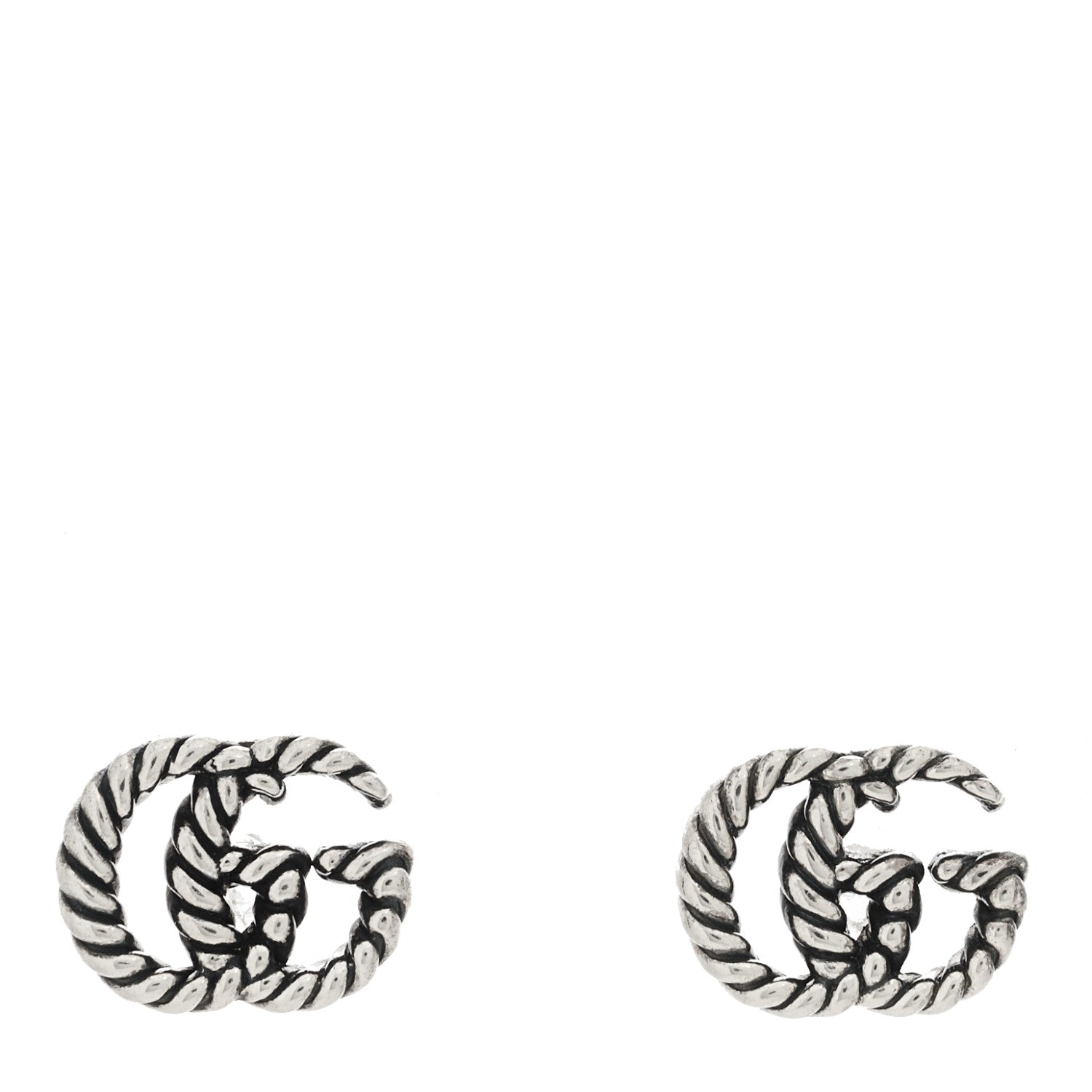 Gucci Sterling Silver Torchon Double G Earrings 1 of 5