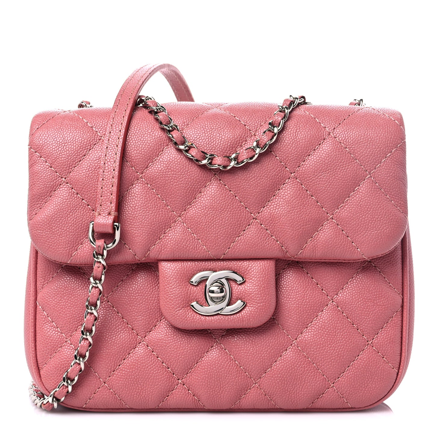 Caviar Quilted Small Urban Companion Flap Pink