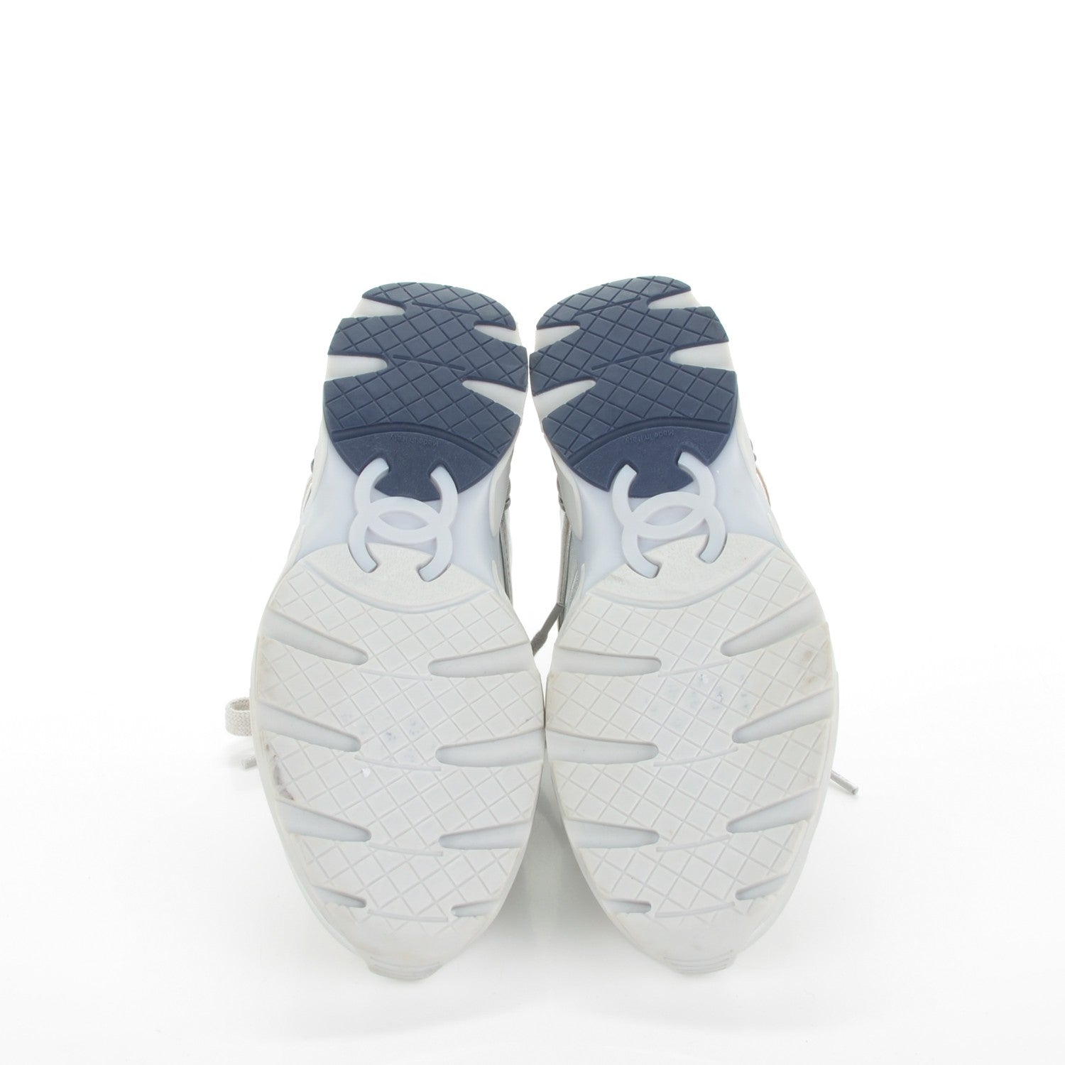 Chanel Metallic Lambskin CC Sneakers 38 Silver 5 of 7