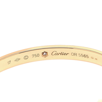 Cartier 18K Yellow Gold 1 Diamond LOVE Cuff Bracelet 17 4 of 5