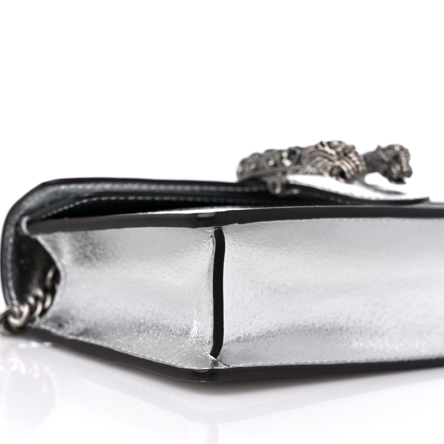 Metallic Calfskin Super Mini Dionysus Shoulder Bag Silver