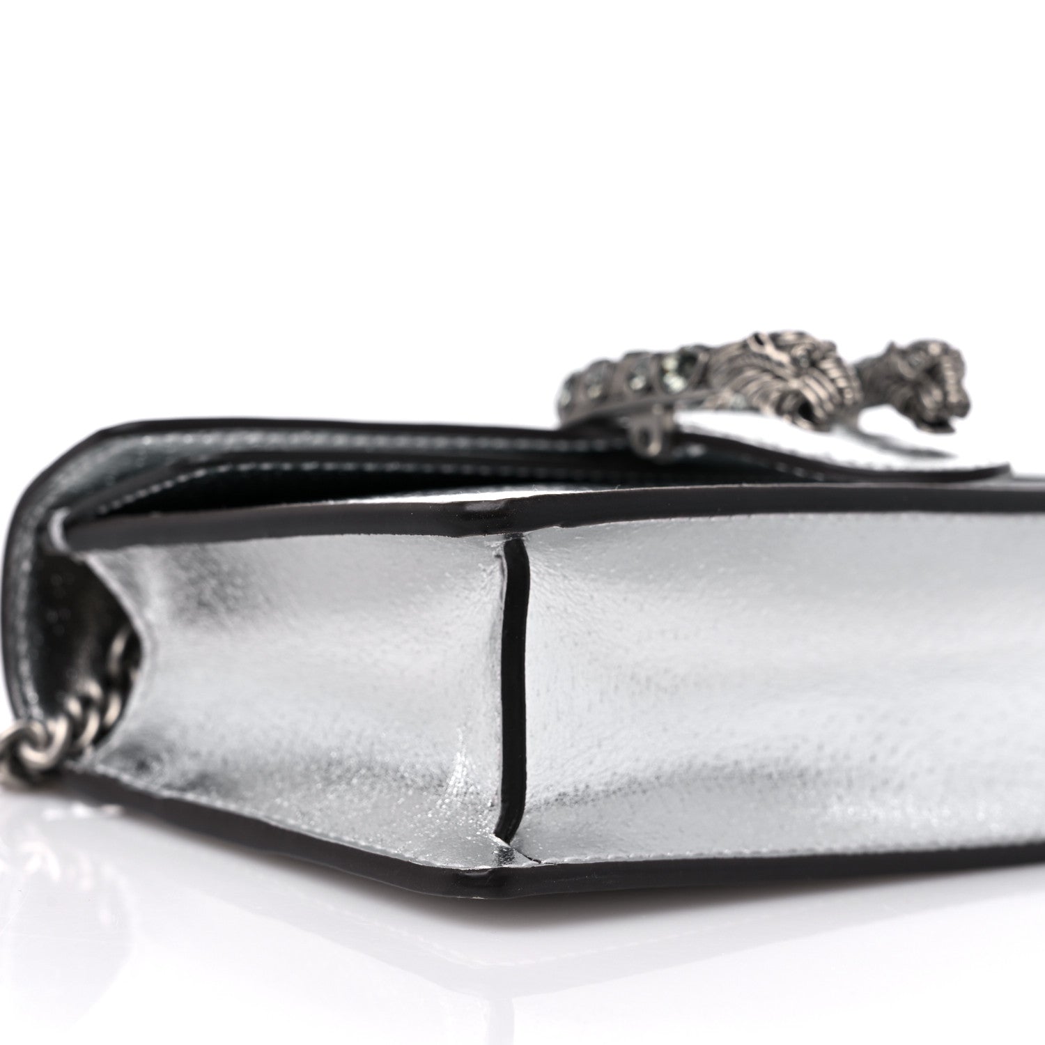 Gucci Metallic Calfskin Super Mini Dionysus Shoulder Bag Silver 8 of 10