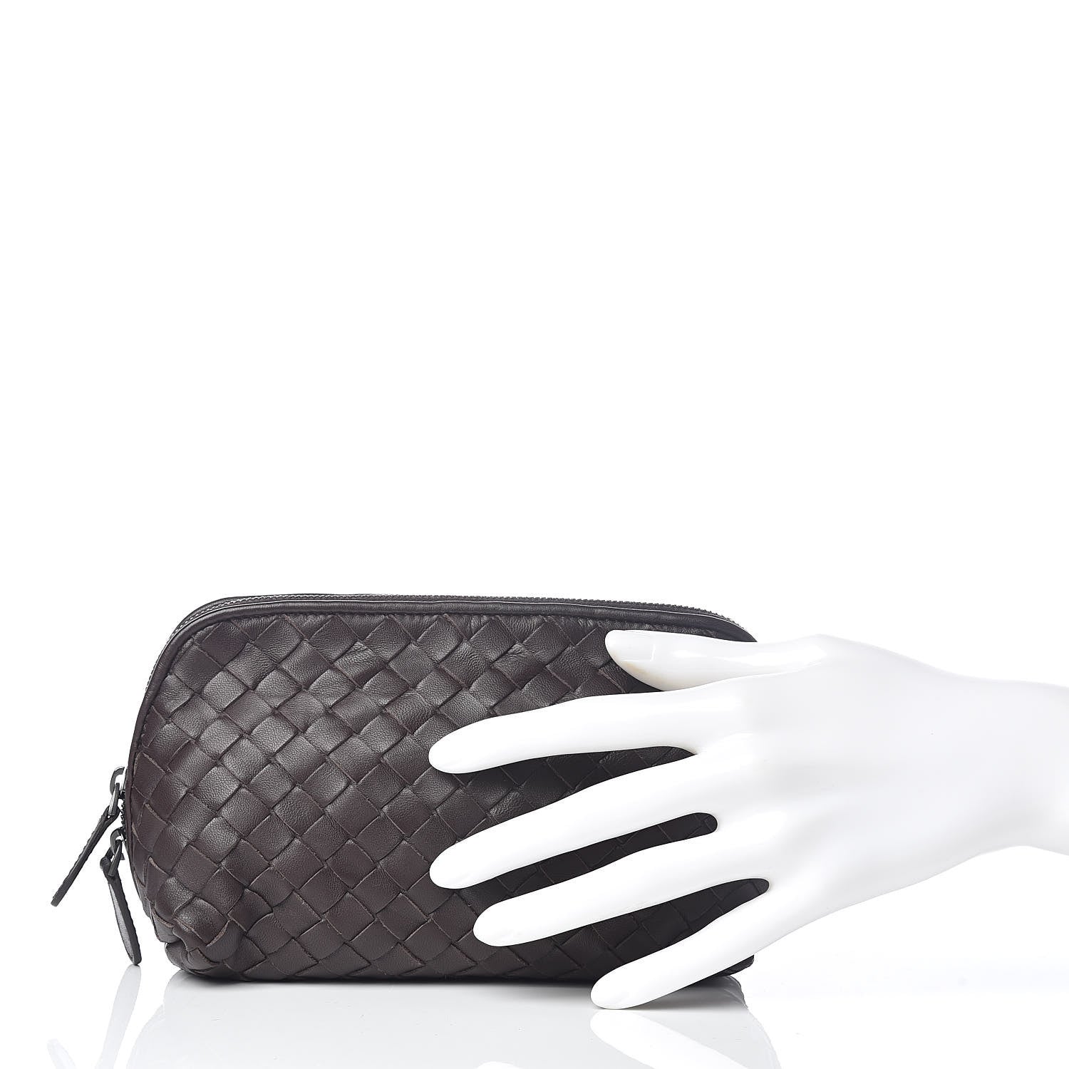 Bottega Veneta Nappa Intrecciato Cosmetic Pouch Ebano 2 of 7
