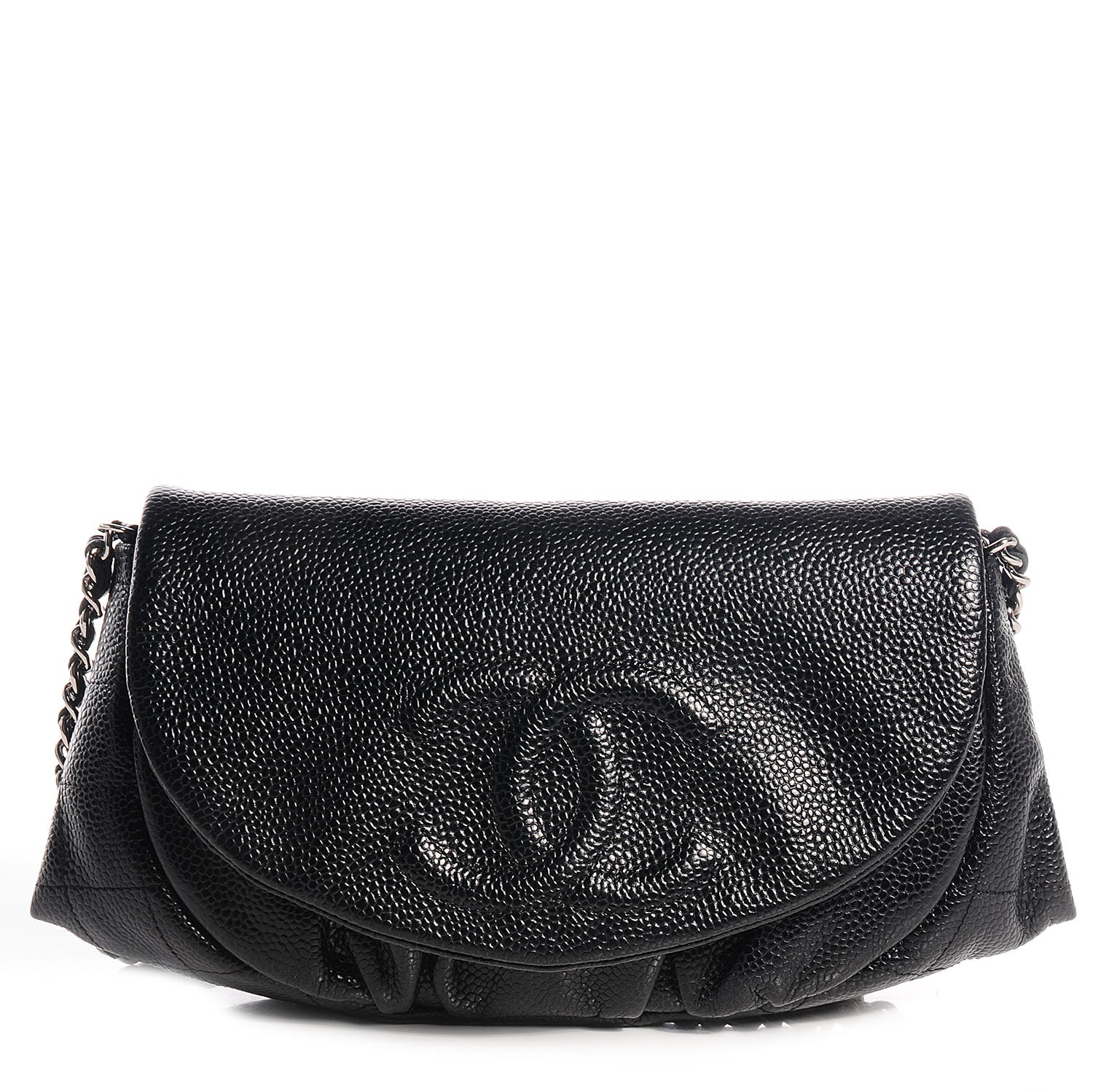 Chanel Caviar Half Moon Wallet On Chain WOC Black 1 of 9