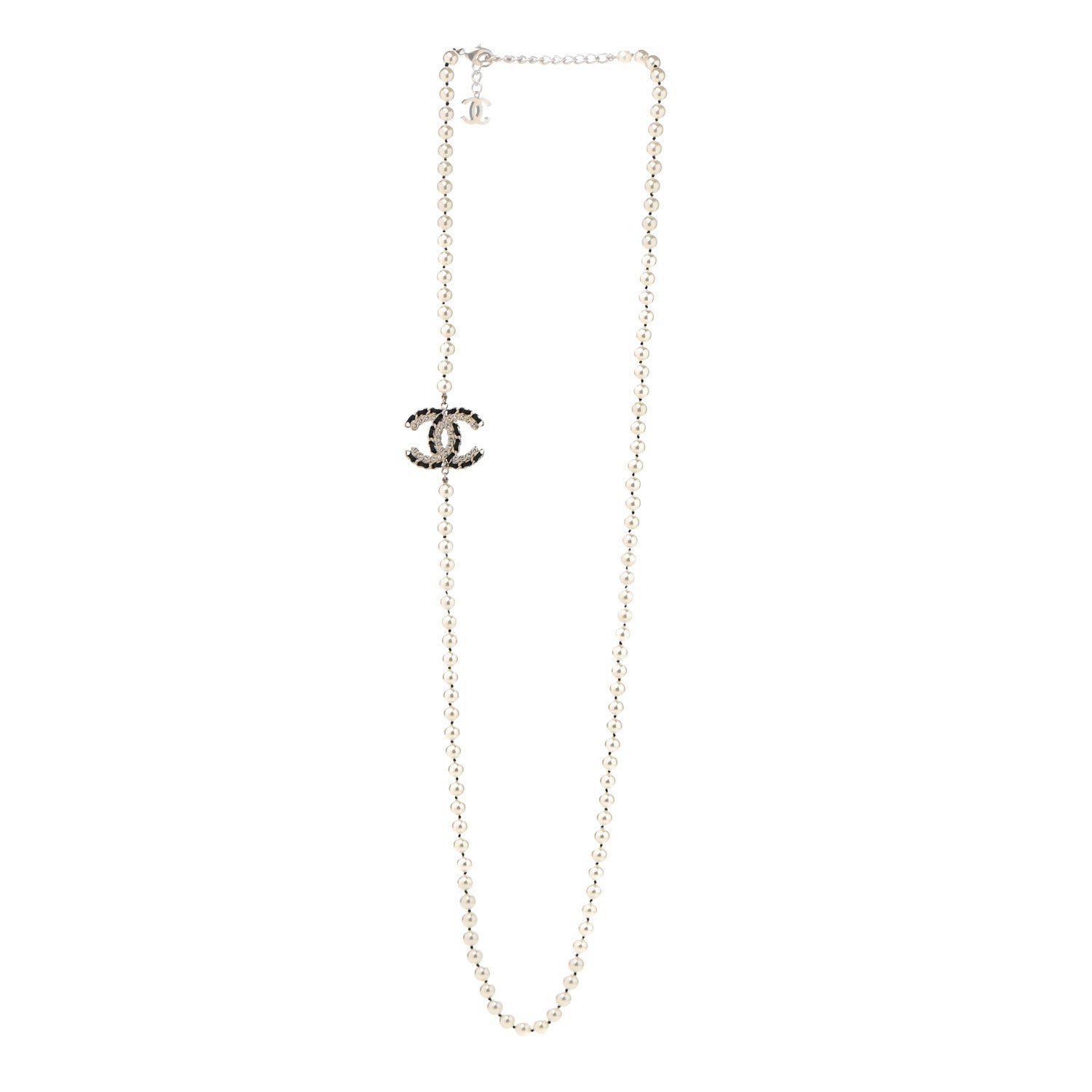 Chanel Pearl Lambskin CC Vintage Allure Necklace Gold 2 of 7