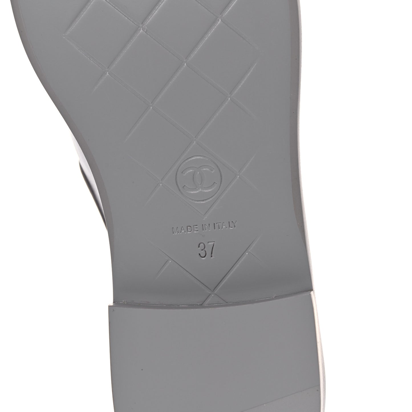 Lambskin Quilted CC Turnlock Loafers 37 Grey