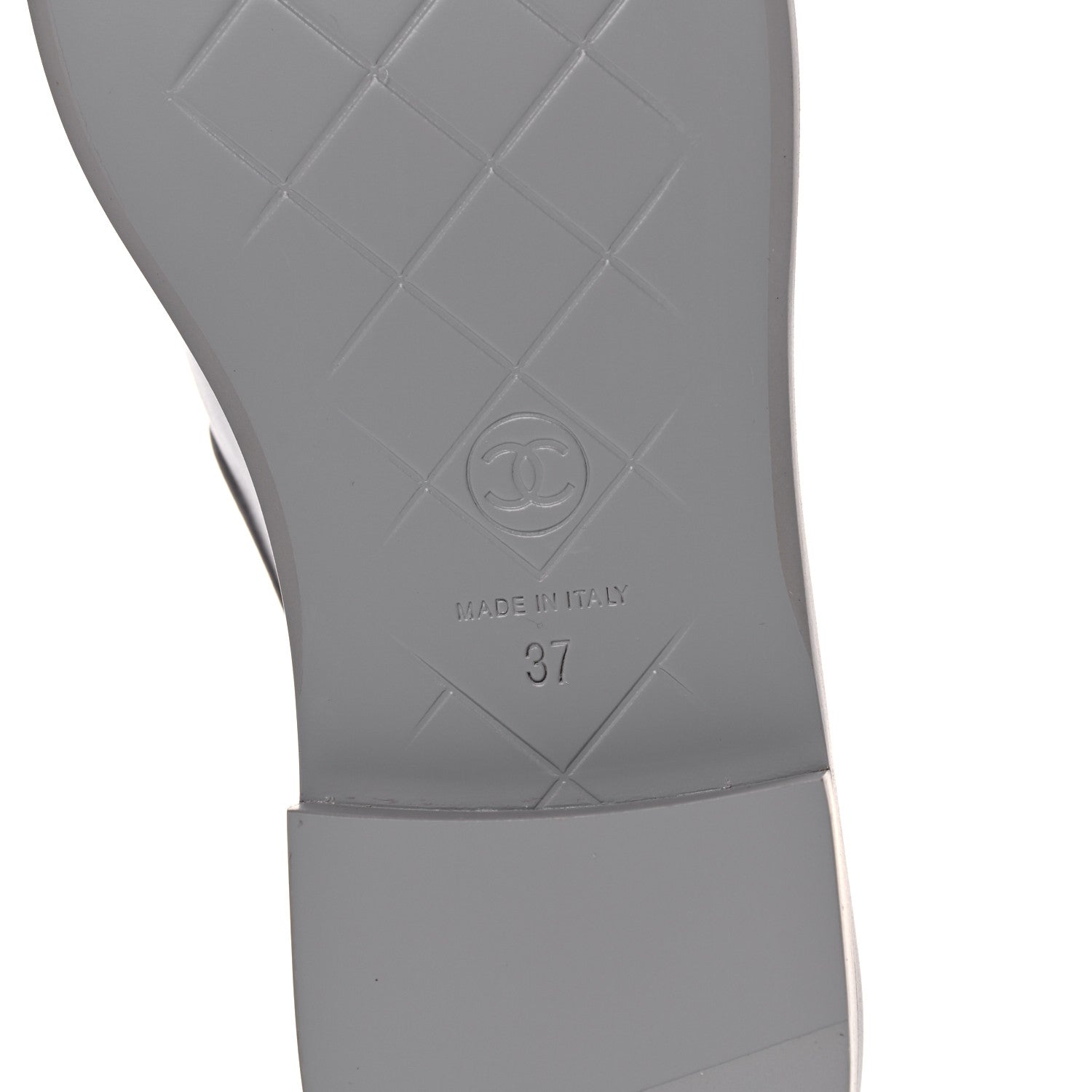 Chanel Lambskin Quilted CC Turnlock Loafers 37 Grey 6 of 9
