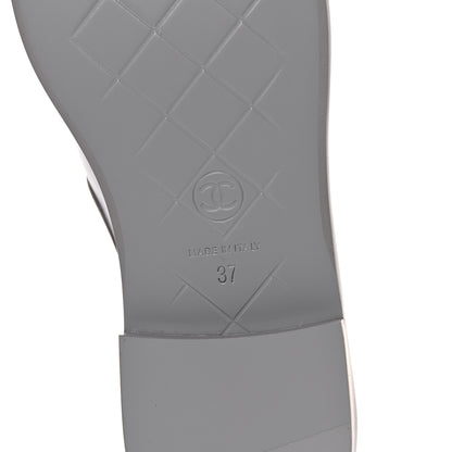 Chanel Lambskin Quilted CC Turnlock Loafers 37 Grey 6 of 9