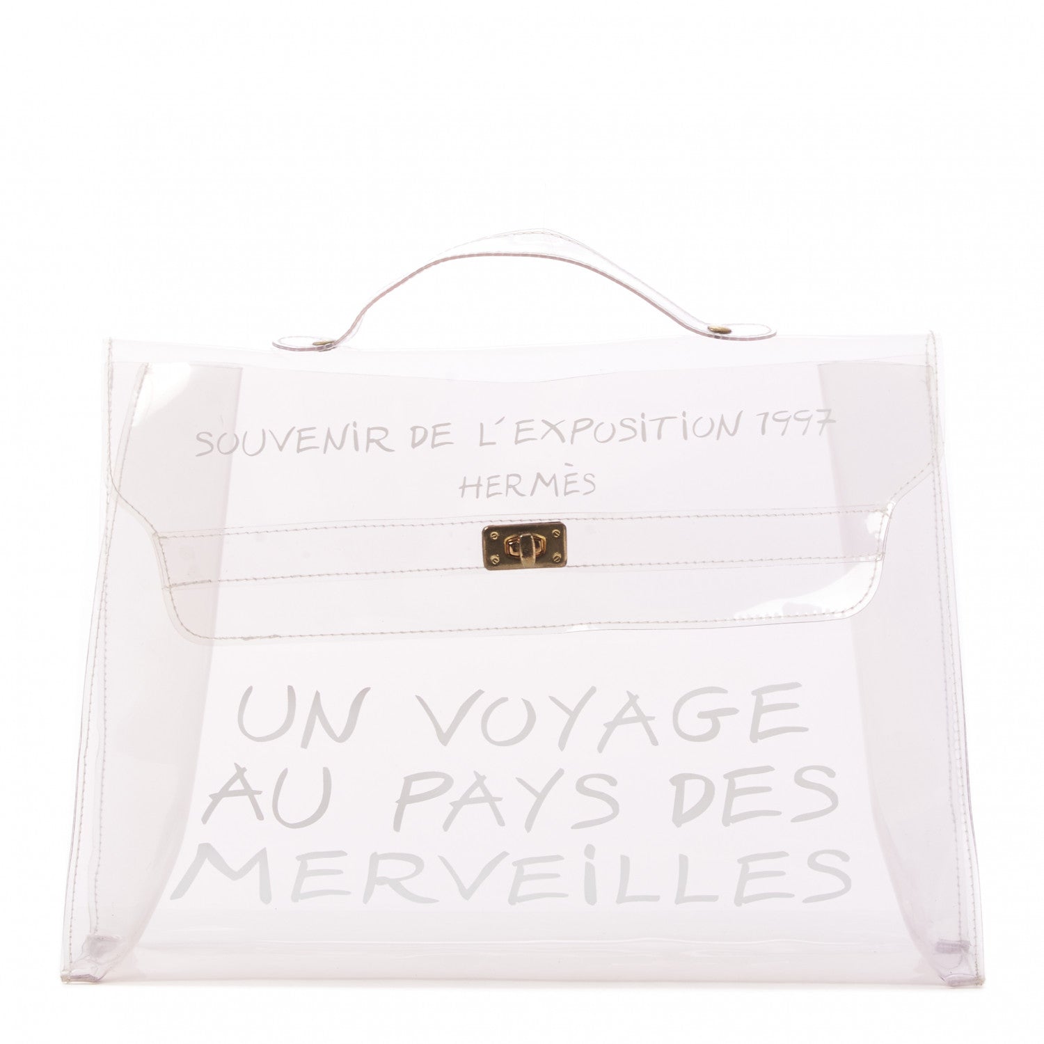 Hermes Vinyl Souvenir De L'Exposition Kelly Transparent 1 of 7
