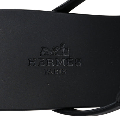 Hermes Rubber Womens Egerie Sandals 40 Black 6 of 7
