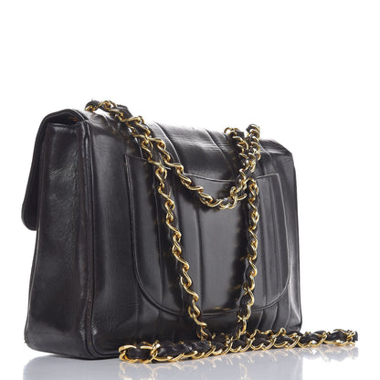 Chanel Lambskin Vertical Quilt Jumbo Single Flap Black 3 of 15