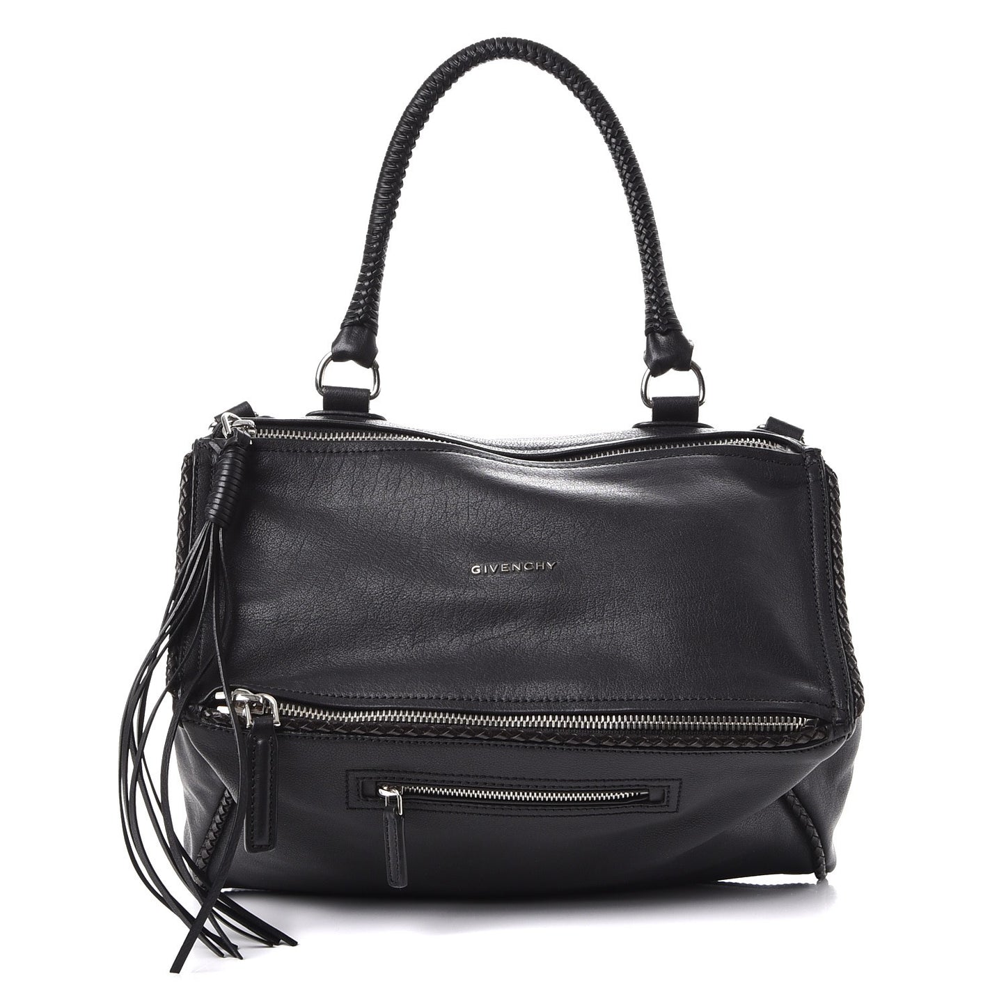 Calfskin Medium Braided Pandora Black