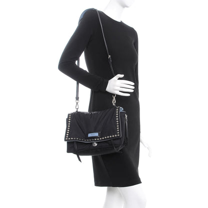 Prada Nylon Tessuto Studded Small Etiquette Bag Black Astrale 2 of 8