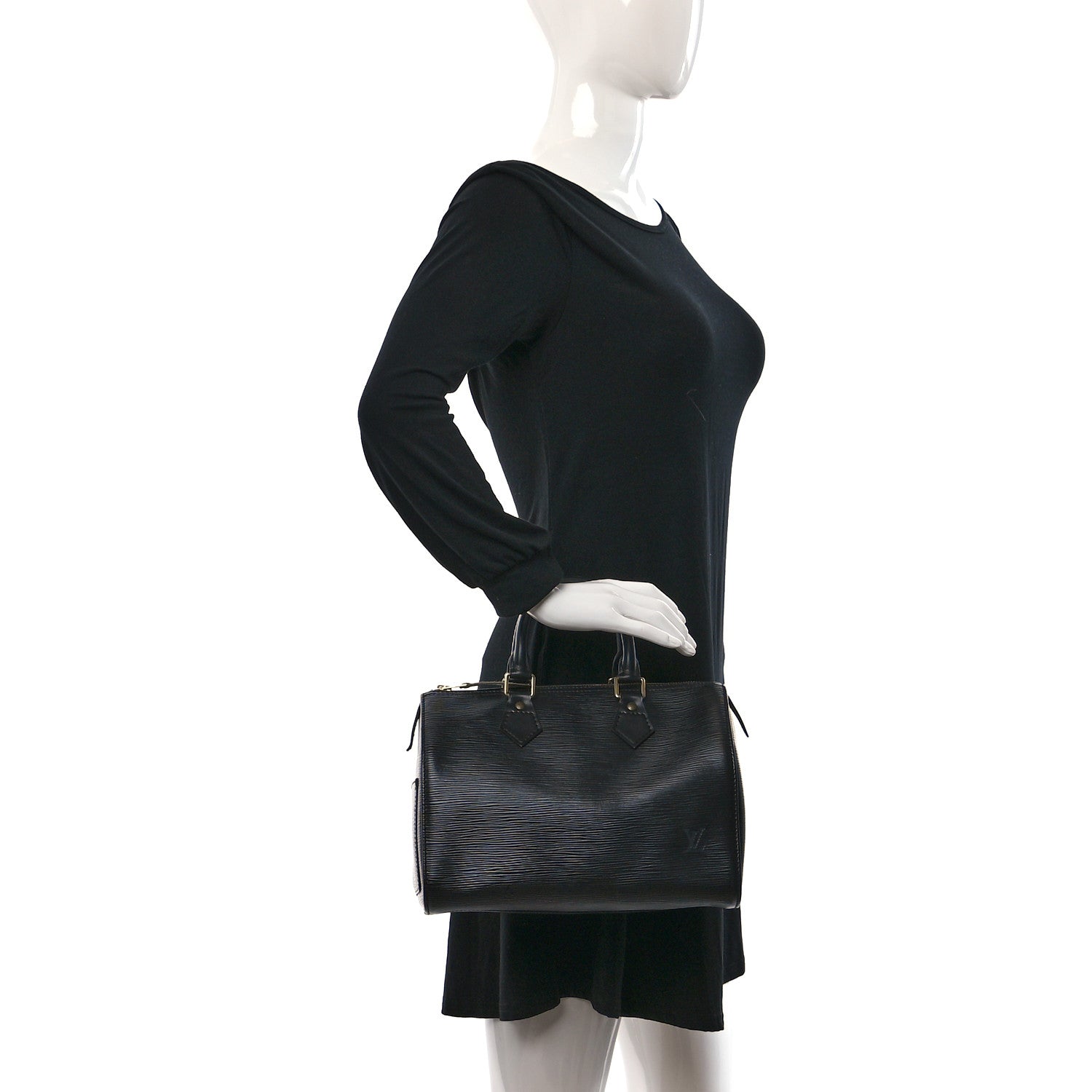 Louis Vuitton Epi Speedy 25 Black 2 of 16