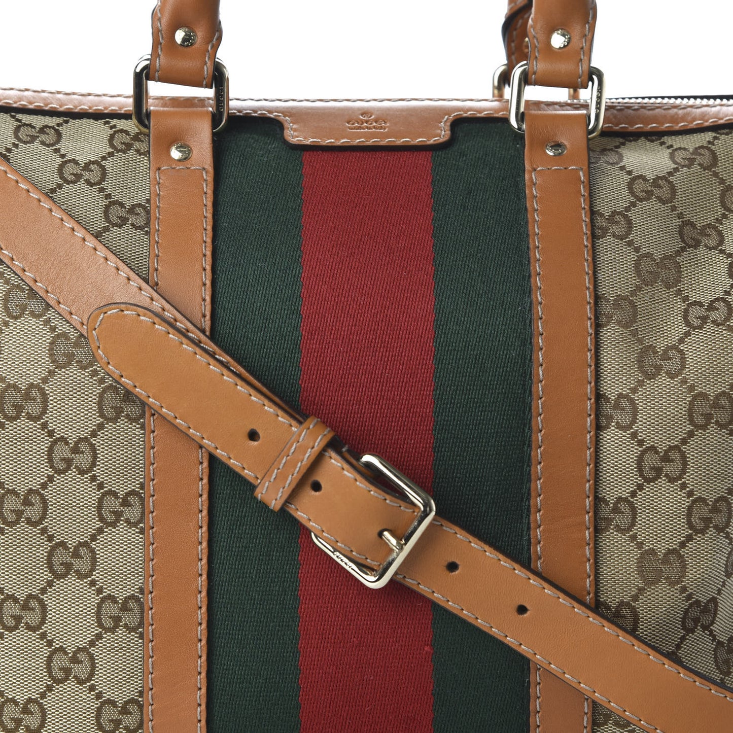 Monogram Vintage Web Medium Boston Tobacco