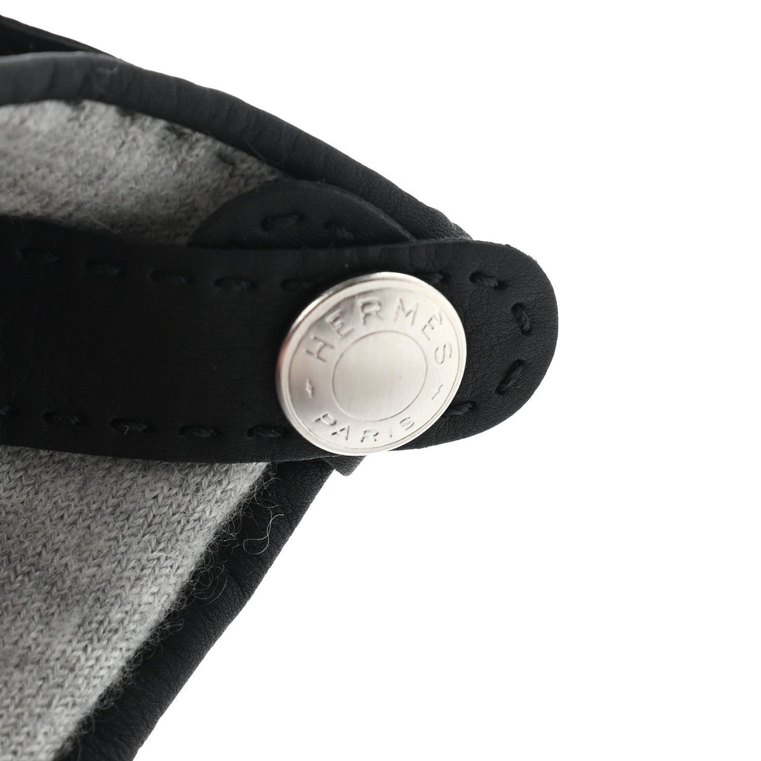 Hermes Cashmere Calfskin Helsinki Gloves 6.5 Black 5 of 5