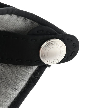 Hermes Cashmere Calfskin Helsinki Gloves 6.5 Black 5 of 5