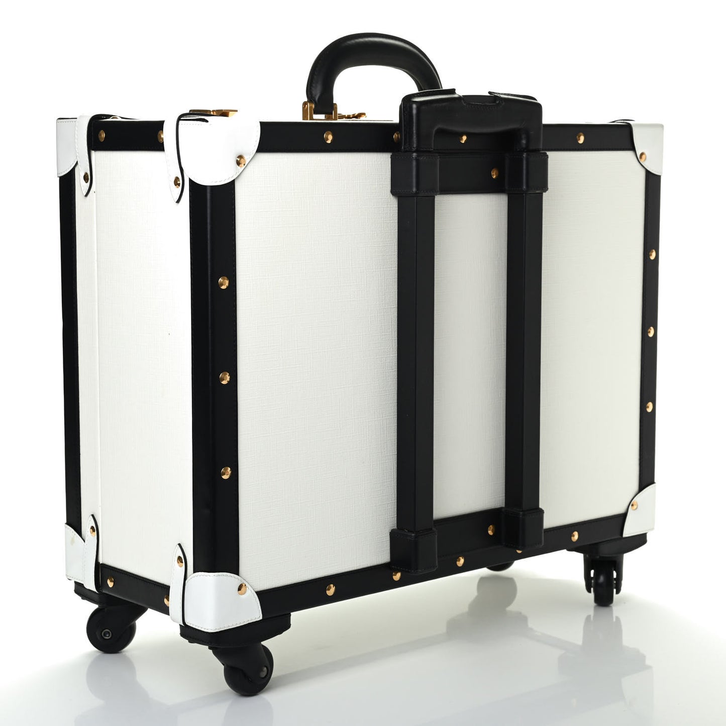 Calfskin 90's Vintage Logo Suitcase White Black