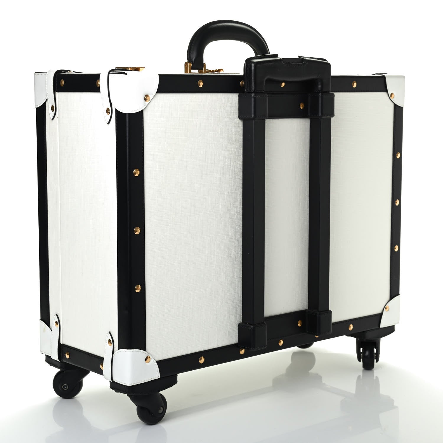 Versace Calfskin 90's Vintage Logo Suitcase White Black 2 of 4