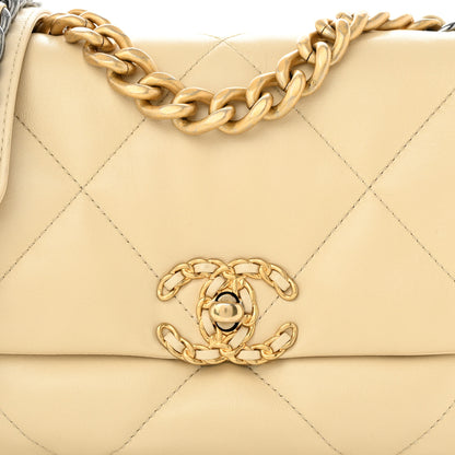 Chanel Lambskin Quilted Medium Chanel 19 Flap Beige 8 of 11