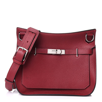 Hermes Taurillon Clemence Jypsiere 28 Rouge Grenat 1 of 14