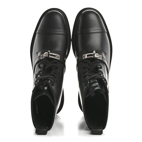 Glossed Calfskin Funk Ankle Boots 36 Black