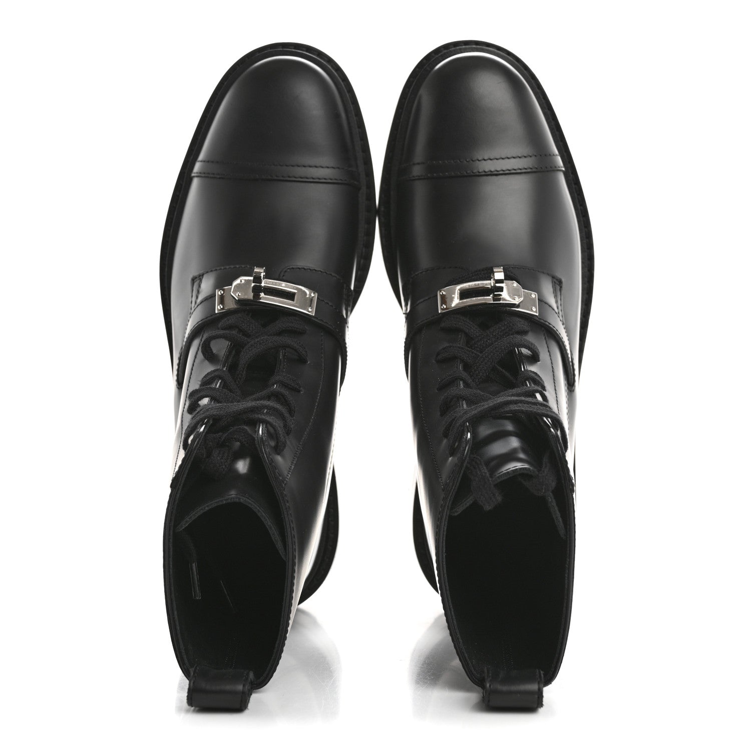 Hermes Glossed Calfskin Funk Ankle Boots 36 Black 2 of 12