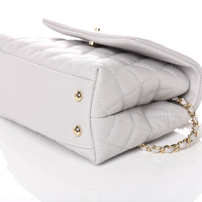 Chanel Caviar Quilted Mini Coco Handle Flap Light Grey 9 of 9